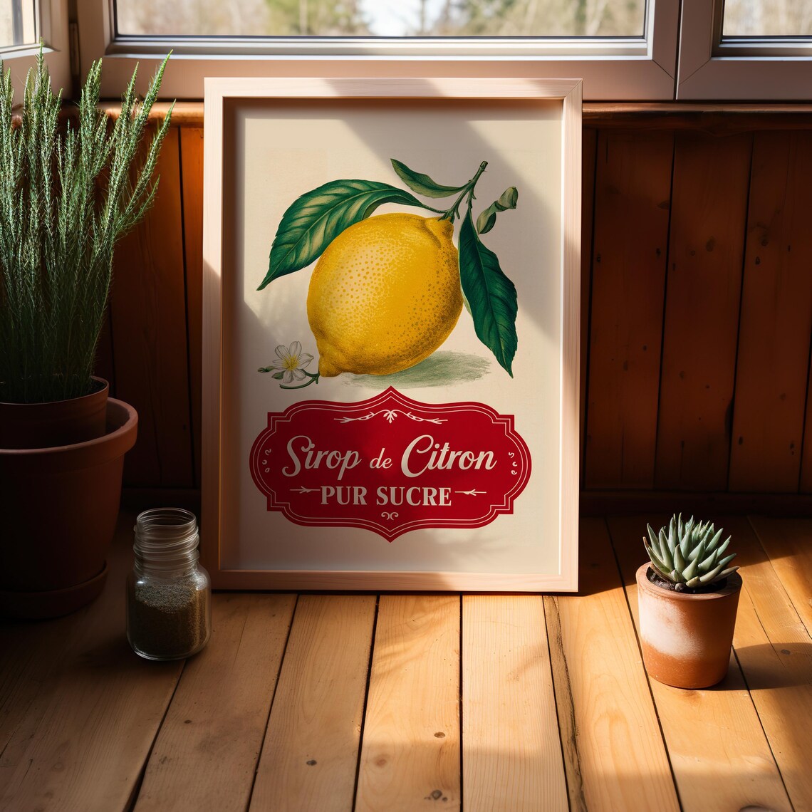 Sirop de Citron Vintage Lemon French Kitchen Advertising Poster - Image 2