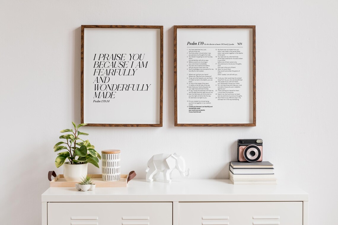 Psalm 139 Fearfully And Wonderfully Made Two Piece Bible Verse Poster Set - Image 3