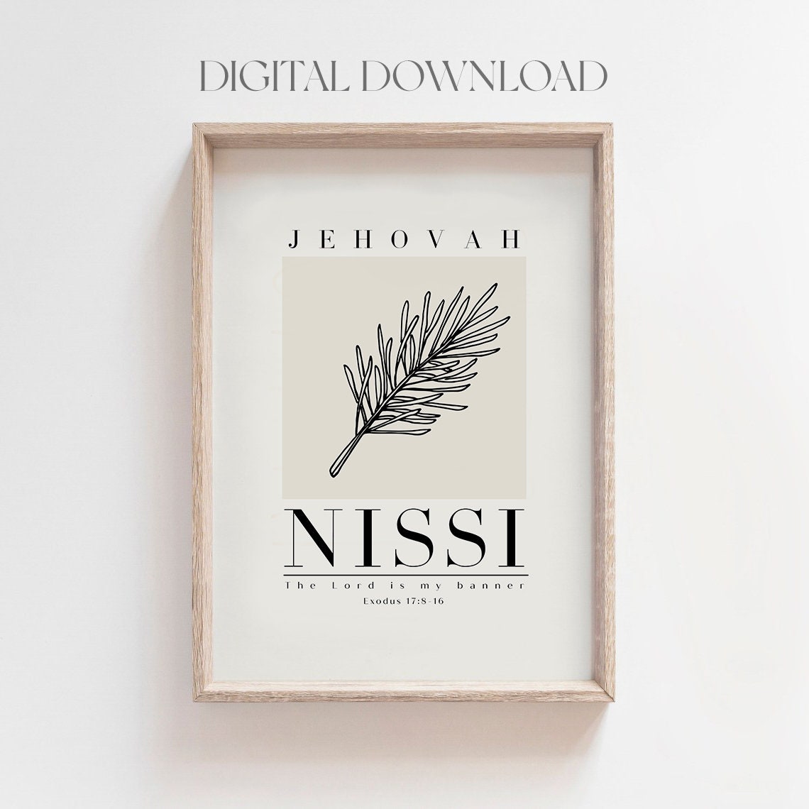 Jehovah Nissi The Lord Is My Banner Exodus 17 Pine Art Print - Image 4