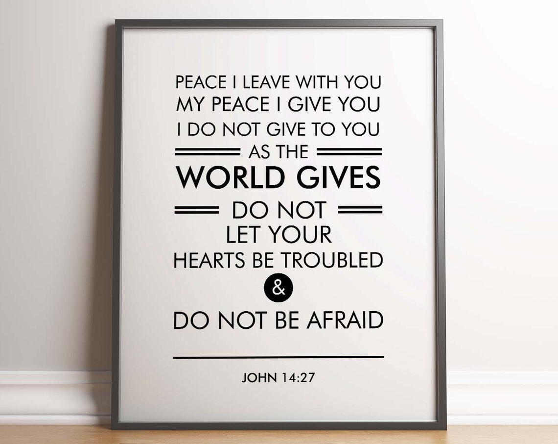 John 1427 Bible Verse Print Inspirational Poster Unframed Print Modern Minimal Print Spiritual Scripture Christian Art