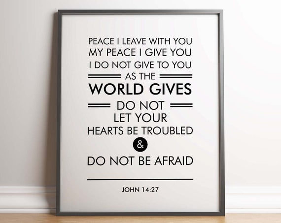 John 1427 Bible Verse Print Inspirational Poster Unframed Print Modern Minimal Print Spiritual Scripture Christian Art