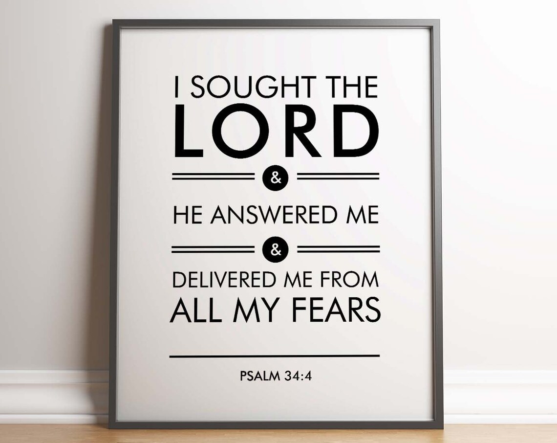Psalm 344 Bible Verse, Minimalist Scripture Poster