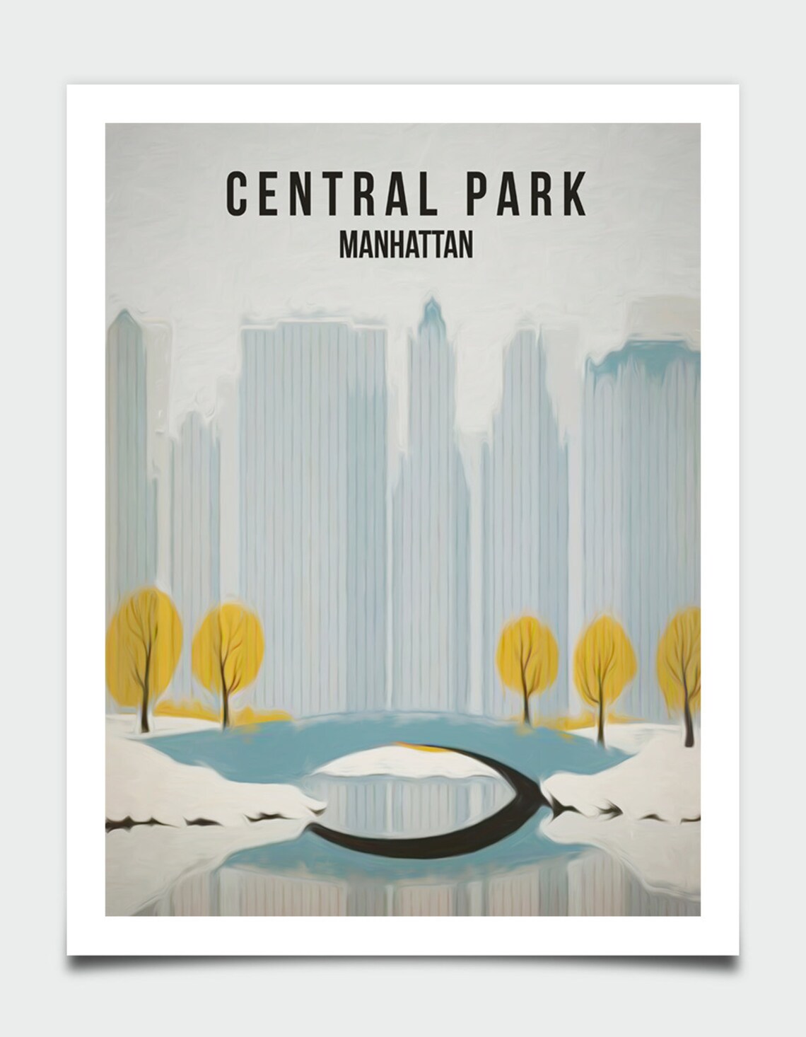 Central Park New York Travel Poster, Manhattan - Image 4