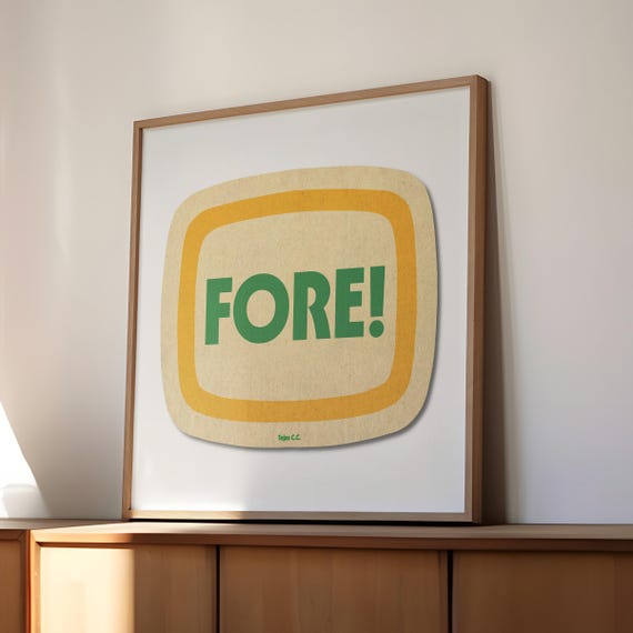 Vintage Fore Golf Art Print, Game Room Wall Decor