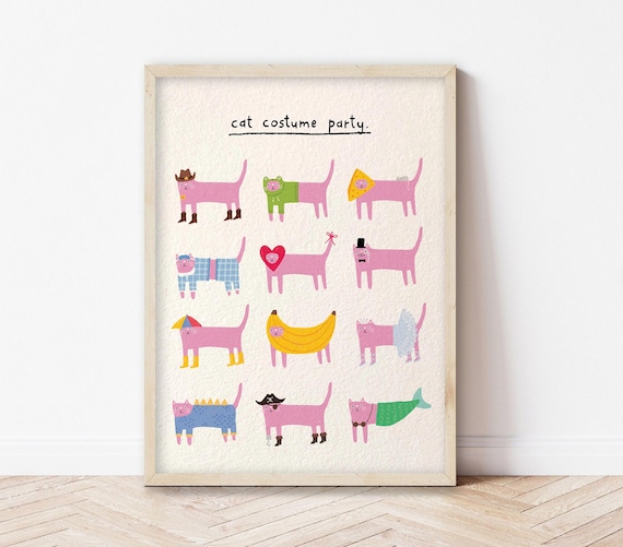 Cat Costume Party Art Print