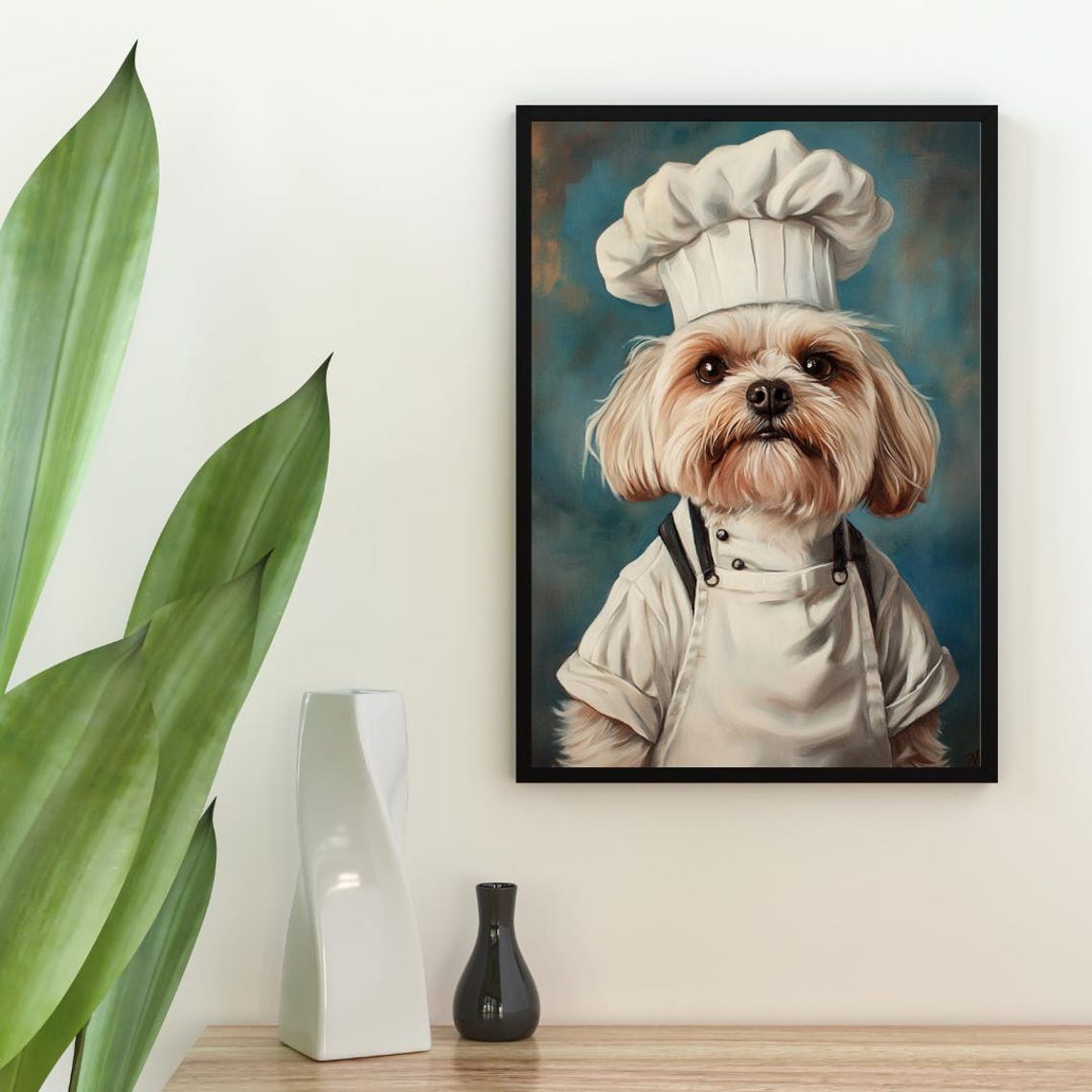 Havanese Chef Dog Portrait Poster Funny Small Breed Kitchen Decor Gift - Image 2