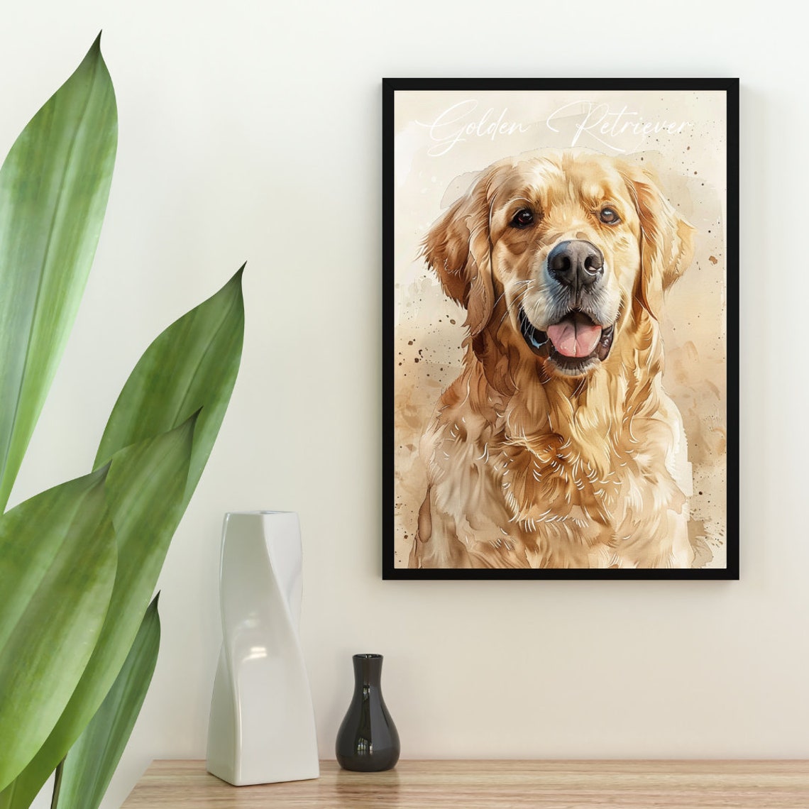 Golden Retriever Poster Dog Poster Golden Retriever Print Dog Wall Art Dog Photo Dog Golden Retriever Watercolour - Image 2