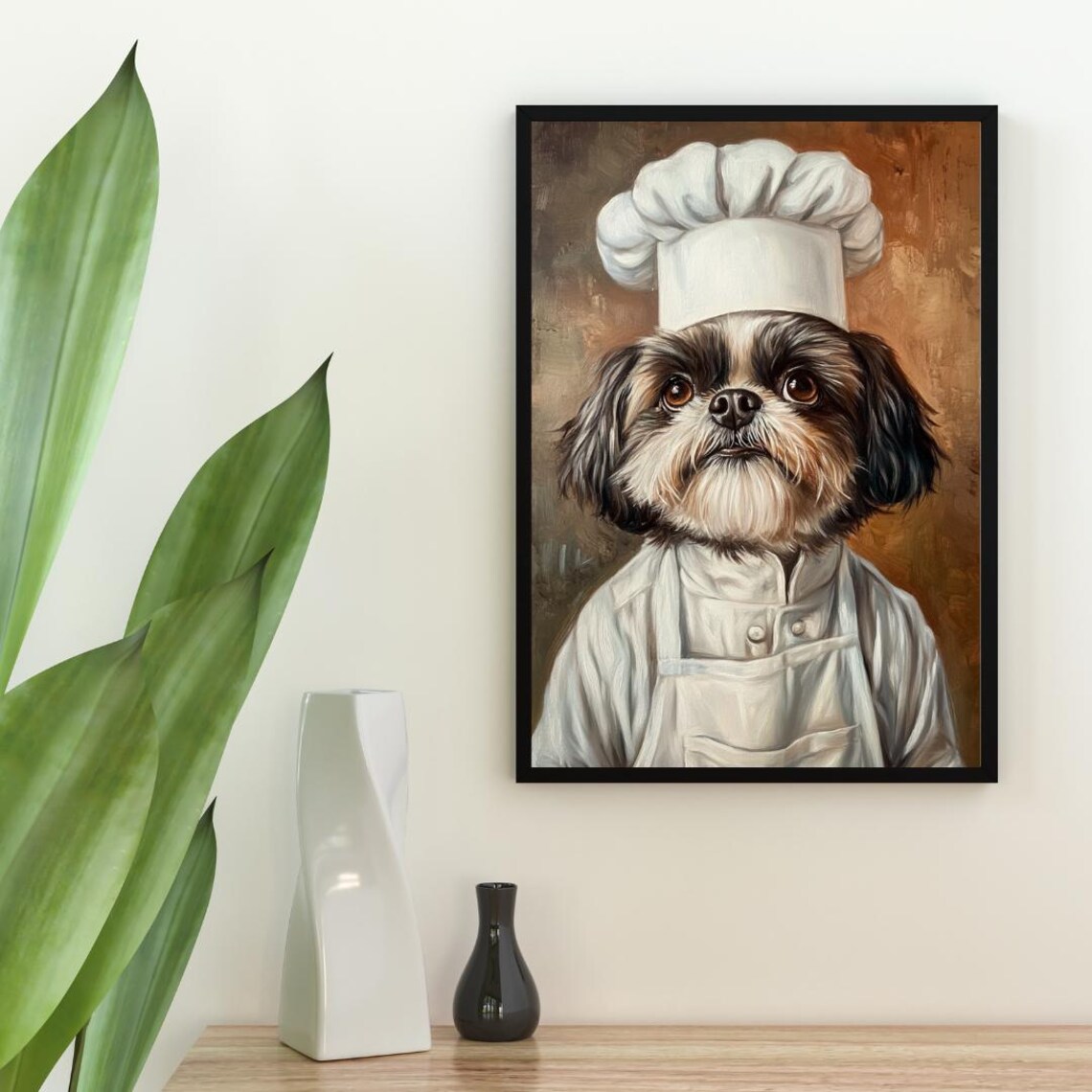 Shih Tzu Chef Dog Kitchen Poster Print - Image 2