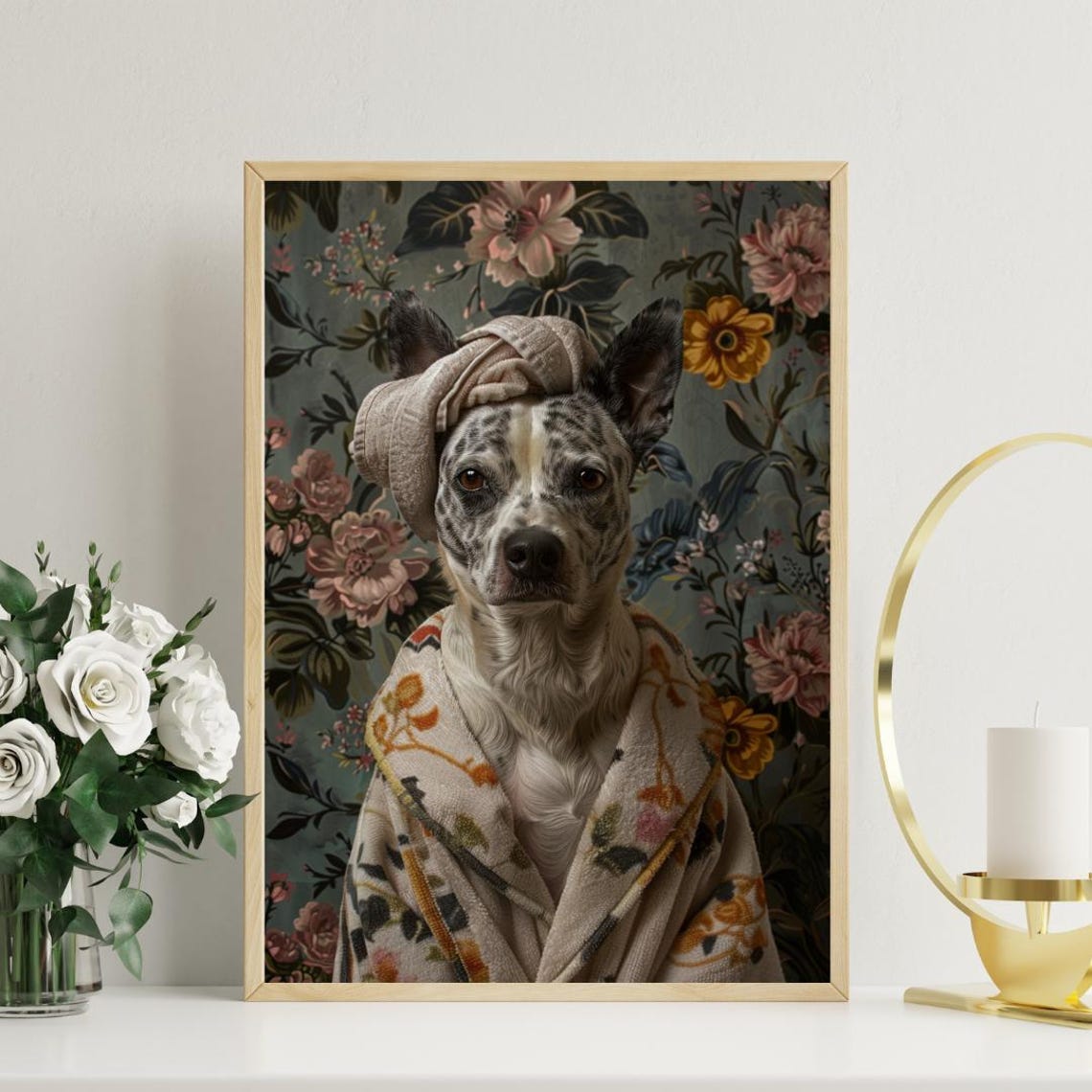 Australian Cattle Dog In Bathrobe Spa Day Funny Dog Wall Poster - Image 3