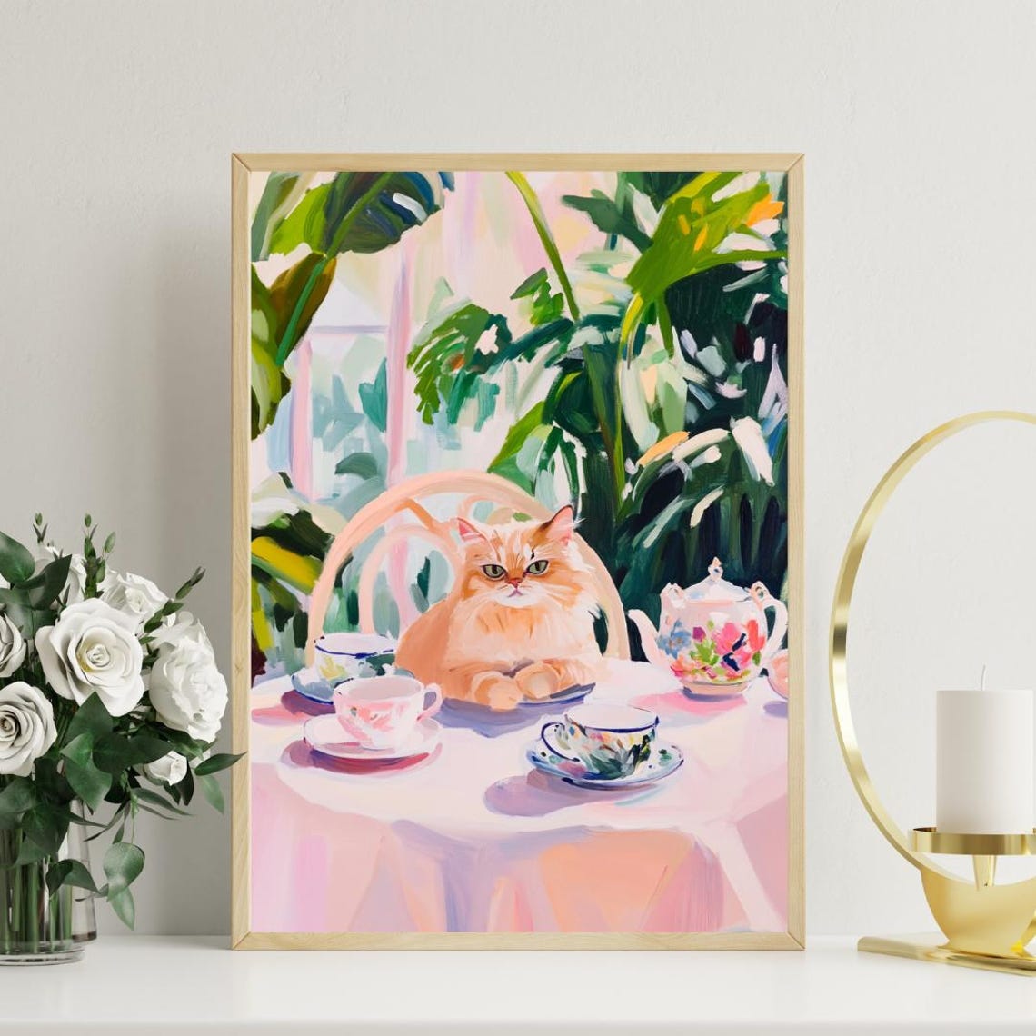 Retro Exotic Shorthair Poster Exotic Shorthair Oil Painting Vintage Exotic Shorthair Poster Cat Dining Room Wall Art Retro Cat Poster - Image 3