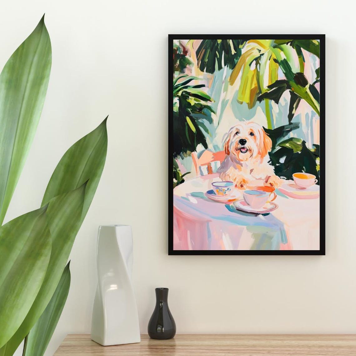 Retro Old English Sheepdog Poster Old English Sheepdog Oil Painting Vintage Poster Dog Dining Room Wall Art Retro Dog Poster Pet Poster - Image 2