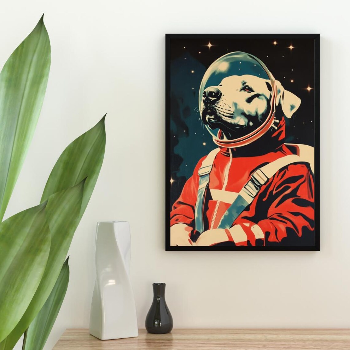 Mastiff Astronaut Retro Space Dog Pop Art Portrait Poster Gift - Image 2