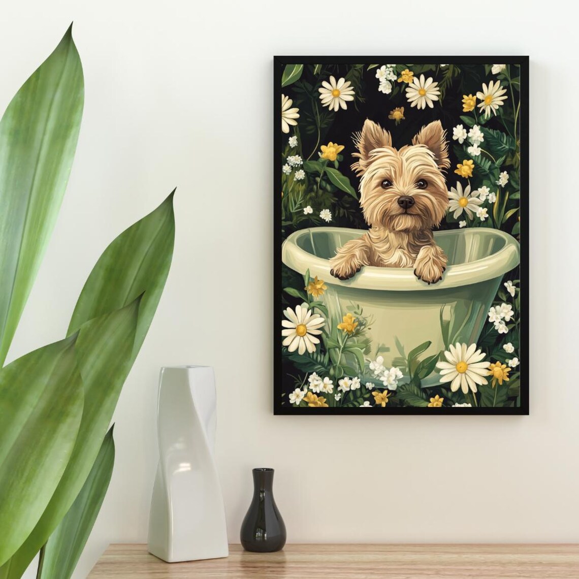 Cairn Terrier In Bathtub Funny Bathroom Art Print - Image 2