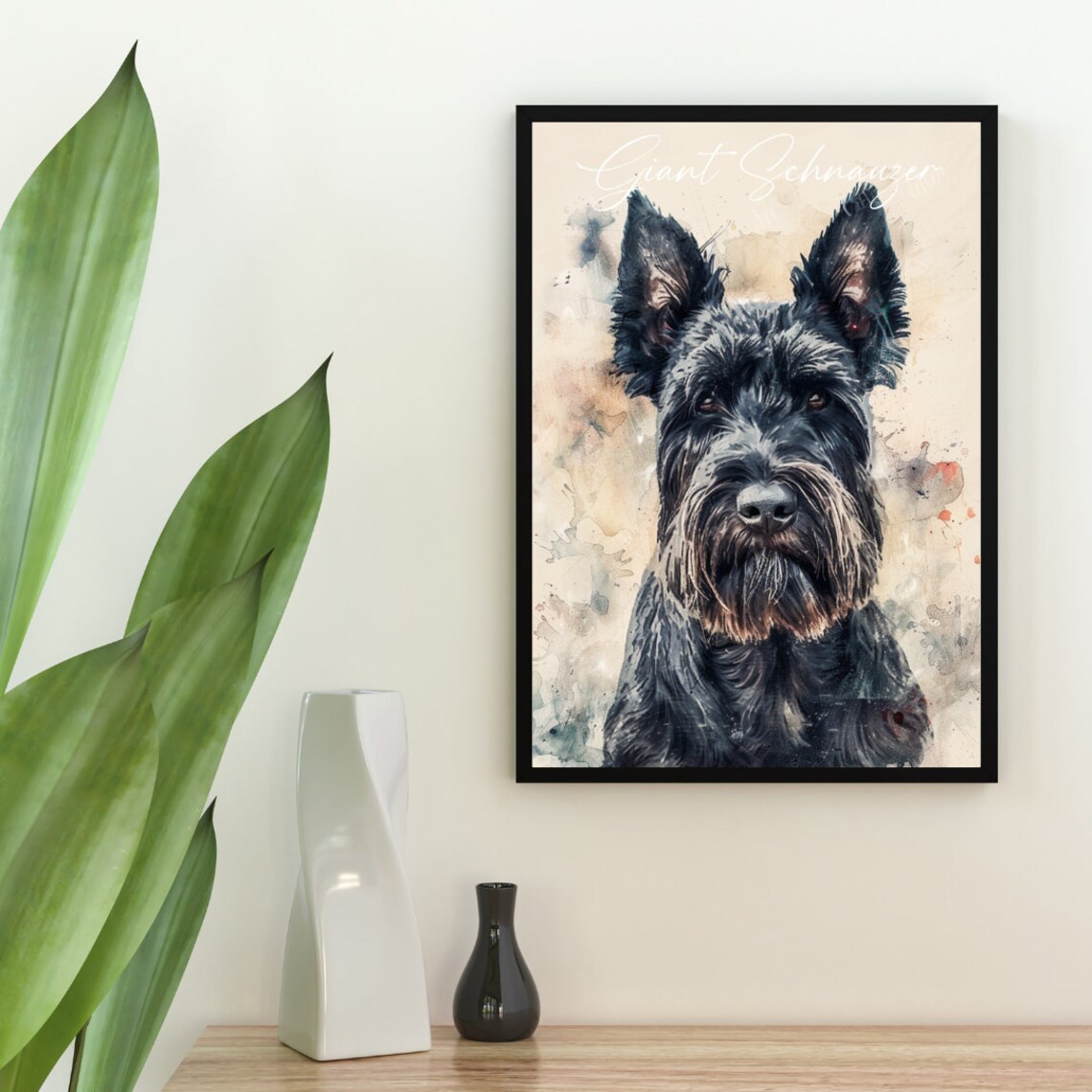Giant Schnauzer Watercolor Portrait Poster for Dog Lovers Decor - Image 2