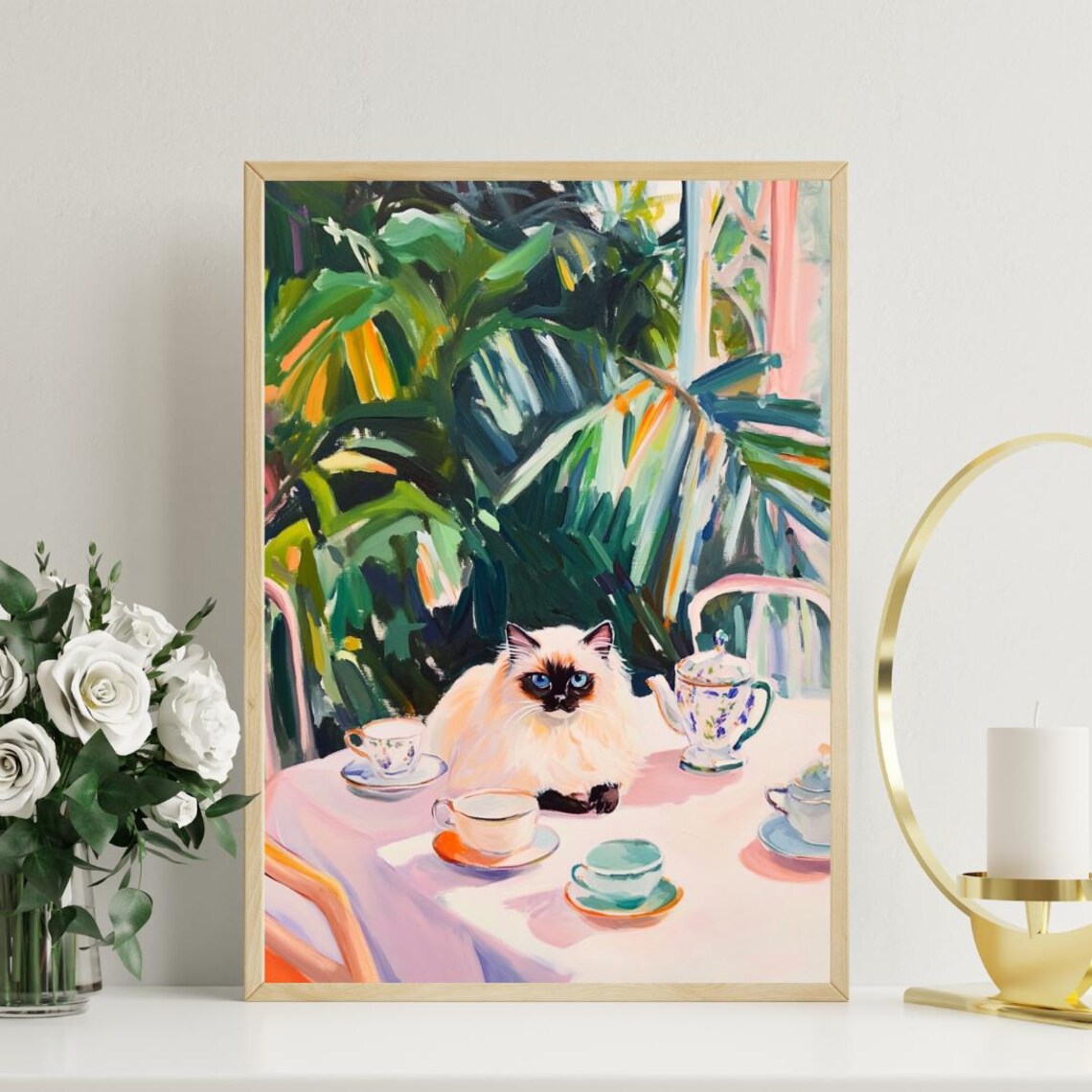 Retro Ragdoll Poster, Vintage Cat Dining Room Art - Image 3