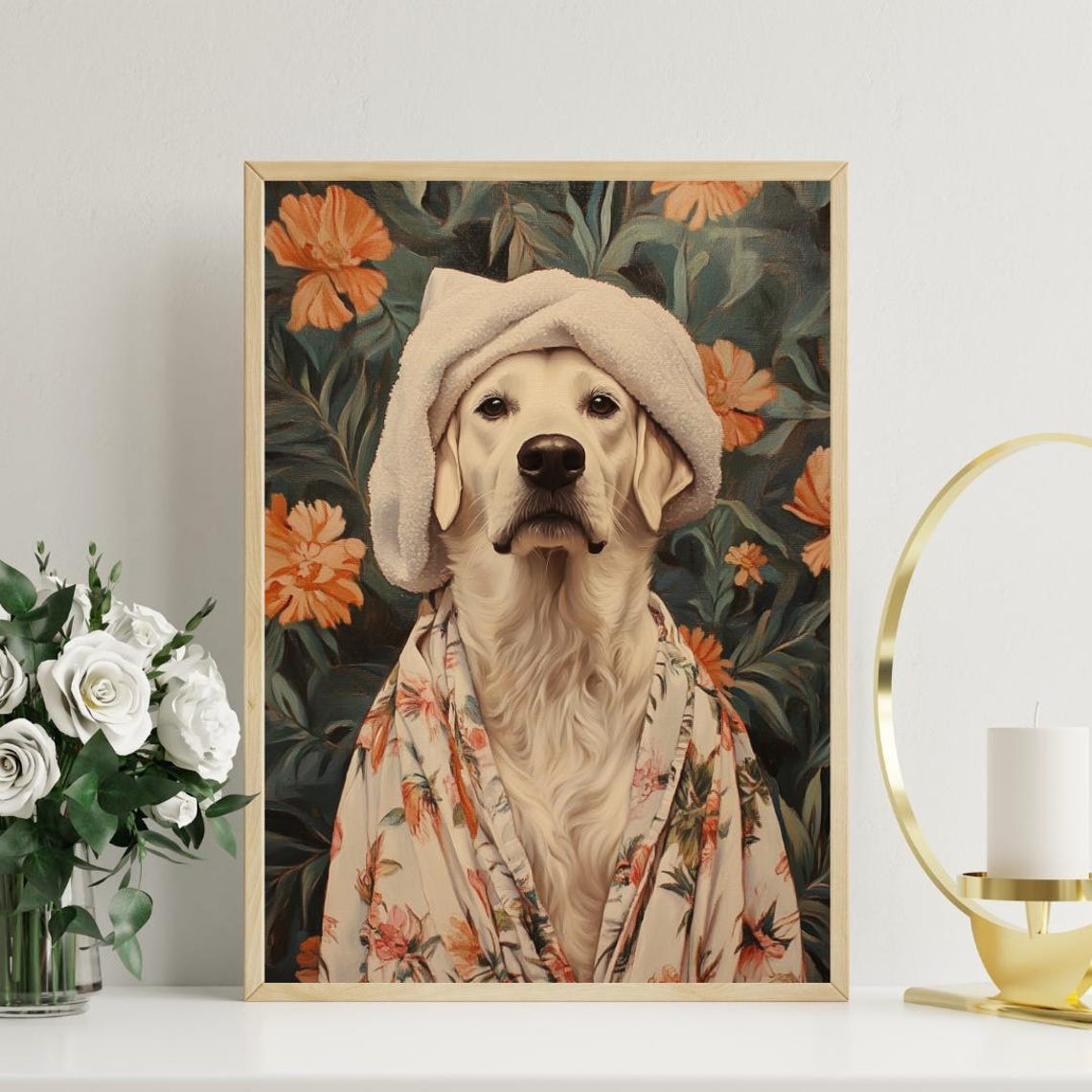 Anatolian Shepherd Spa Day In Bathrobe Funny Dog Bathroom Poster - Image 3