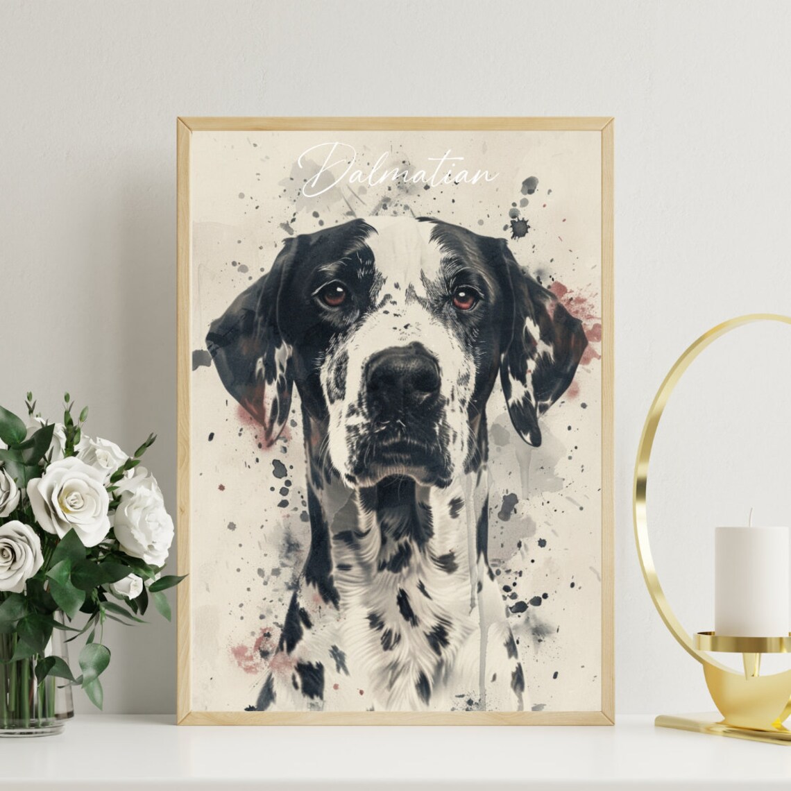 Dalmatian Watercolor Dog Portrait Poster for Dog Lovers Gift - Image 3