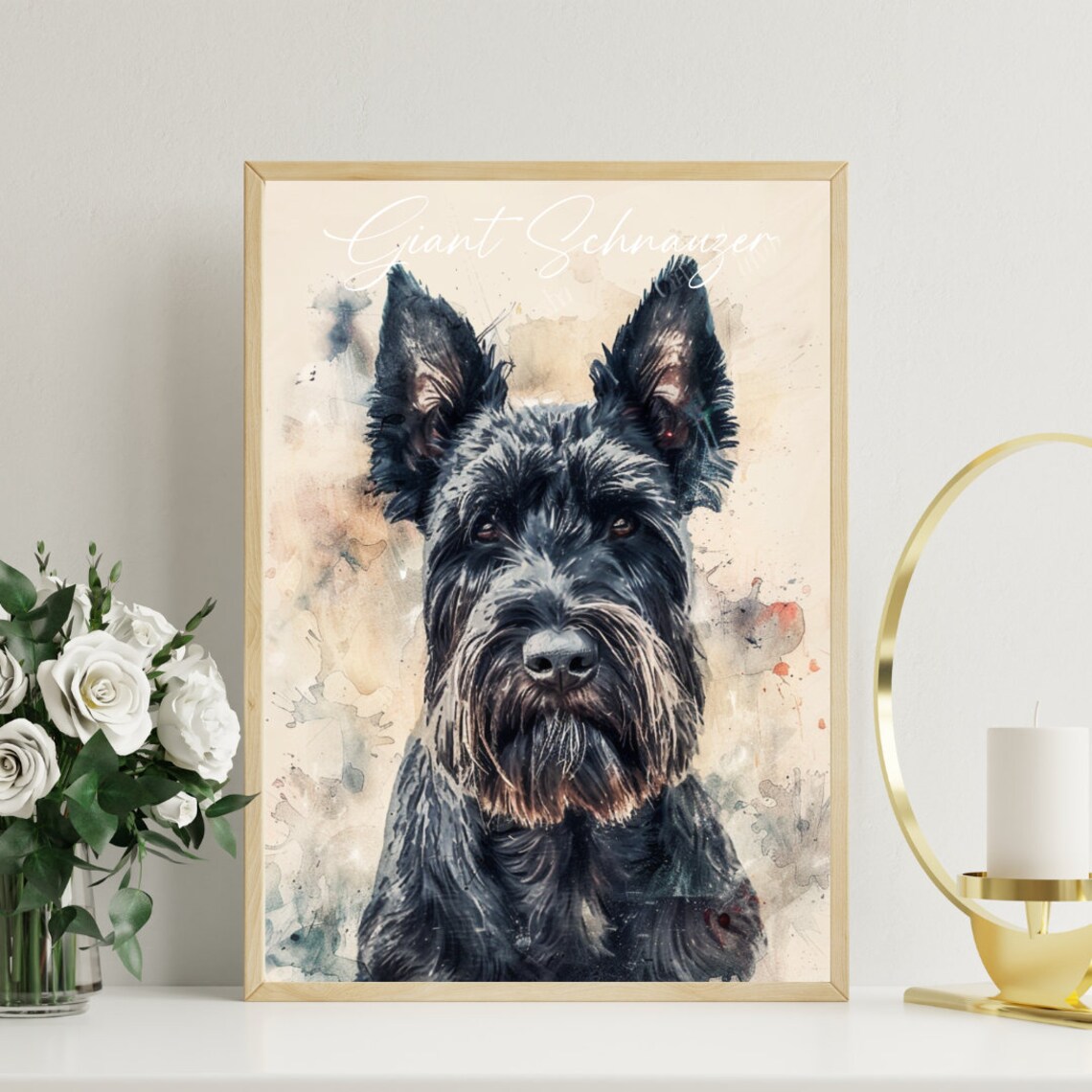 Giant Schnauzer Watercolor Portrait Poster for Dog Lovers Decor - Image 3