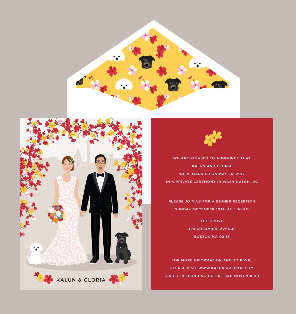Custom Wedding Portrait Invitation - Image 3