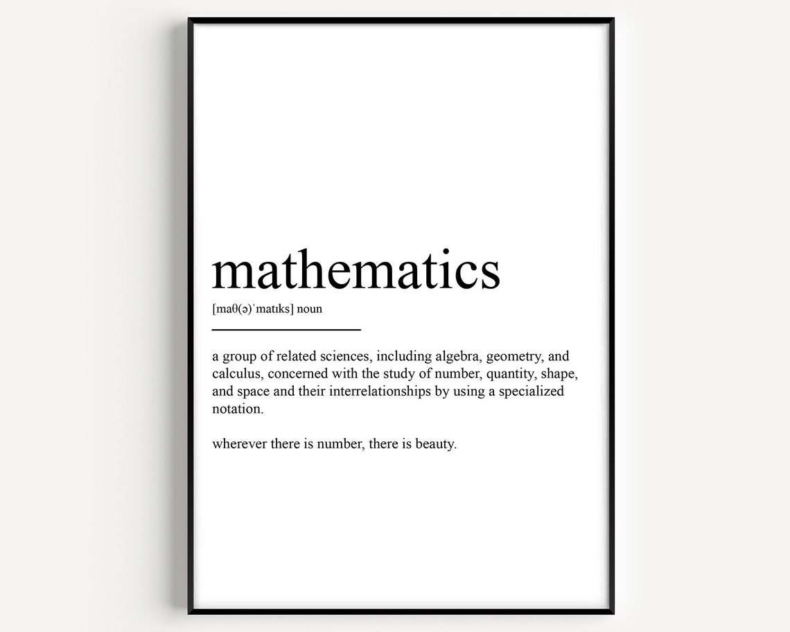 Mathematics Definition Art Print