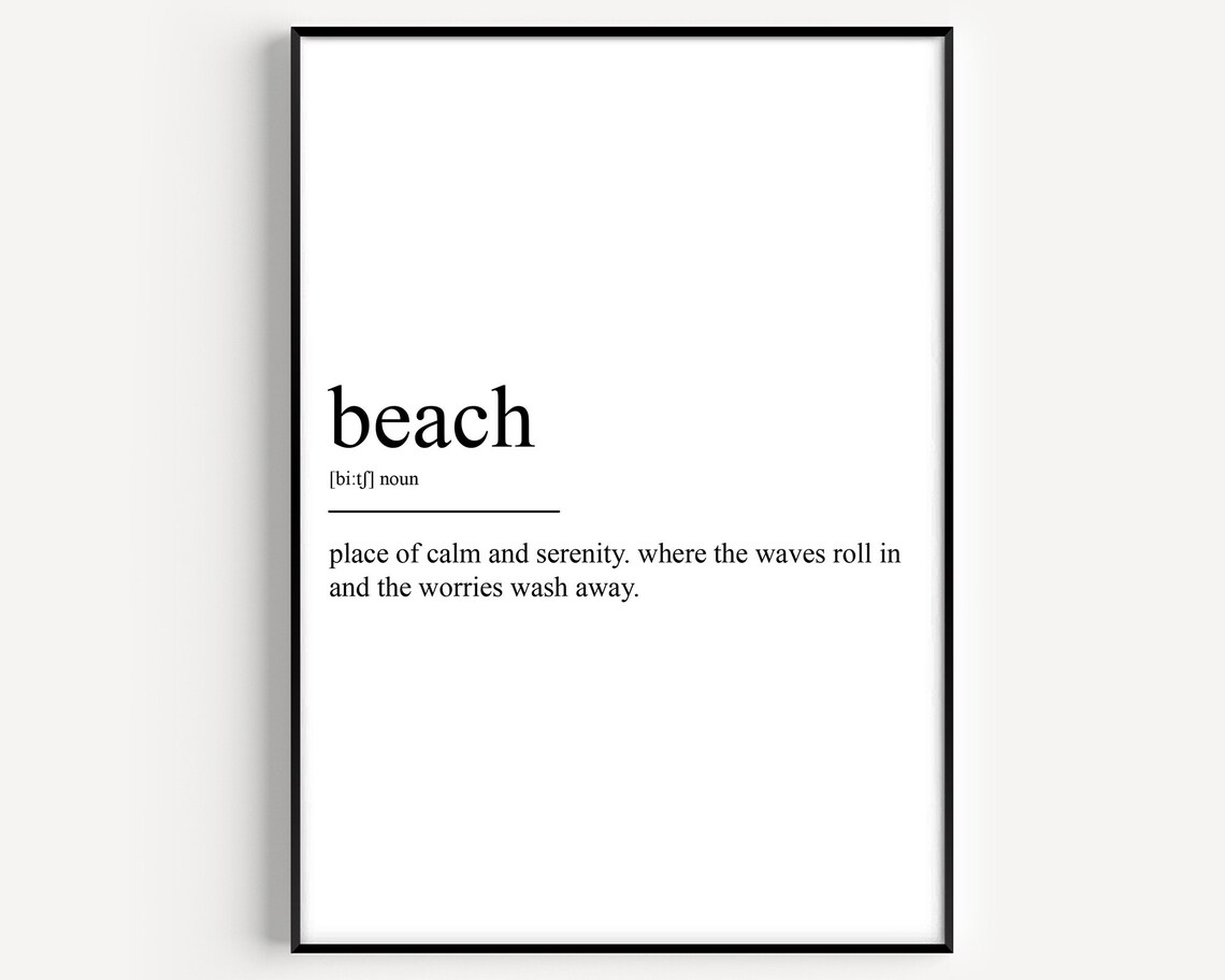 Beach Definition Art Print, Ocean & Beach Decor
