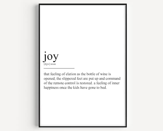 Joy Definition Typography Print