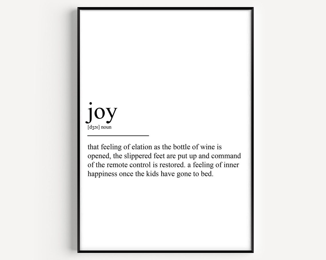 Joy Definition Typography Print