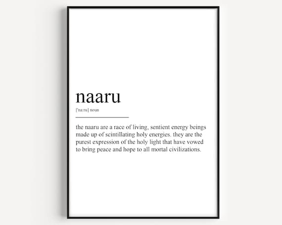 Naaru Definition Fantasy Dictionary Style Energy Being Word Art Poster