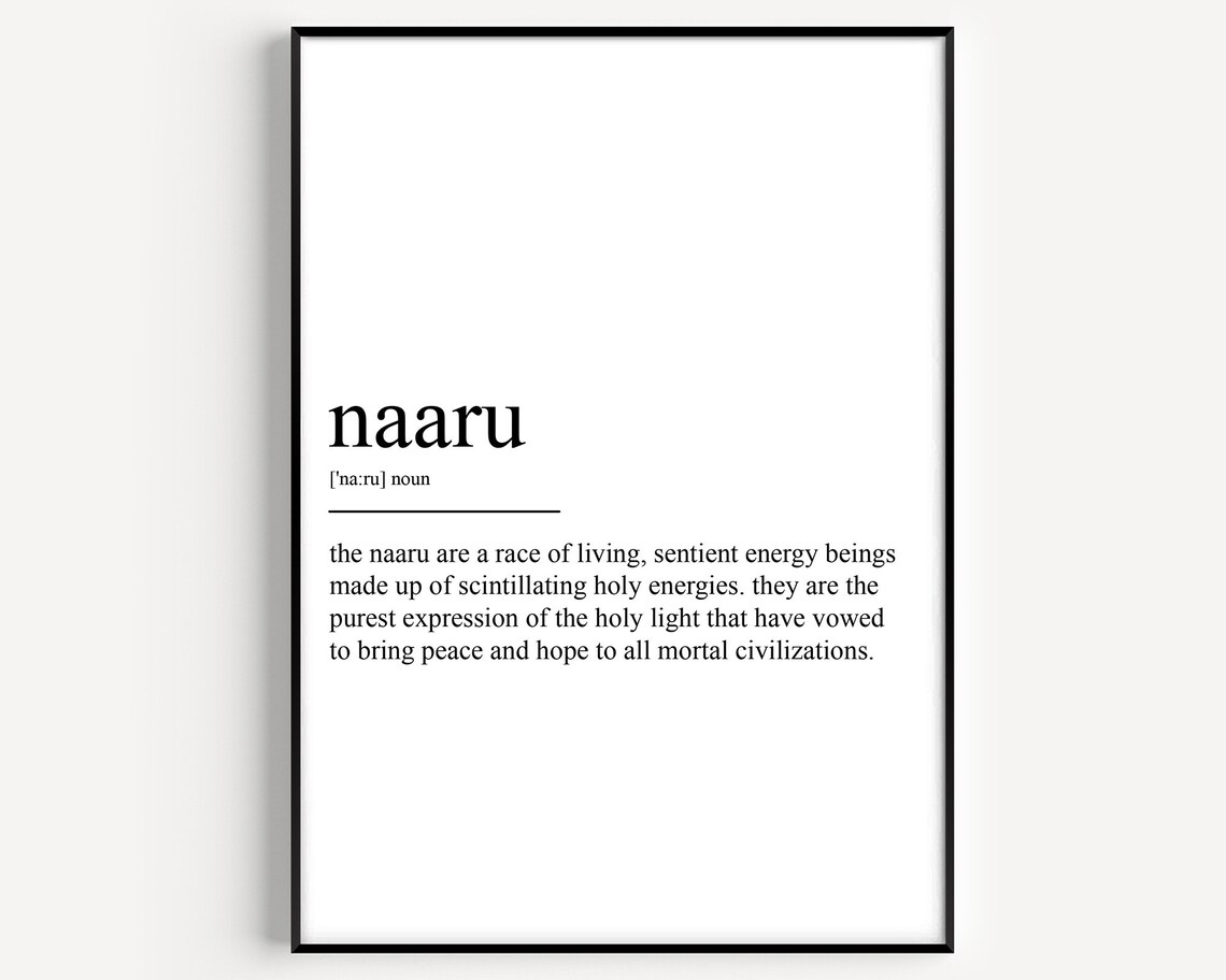 Naaru Definition Fantasy Dictionary Style Energy Being Word Art Poster