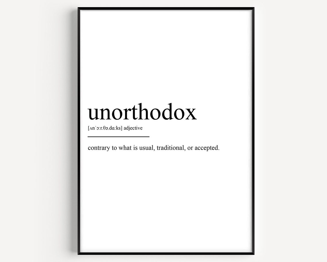 Unorthodox Funny Definition Adjective Dictionary Word Wall Art