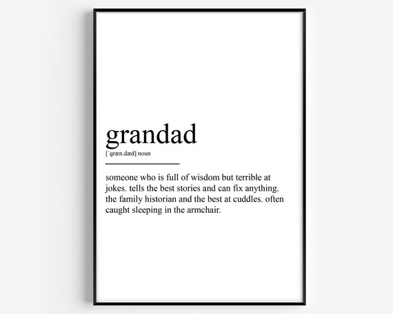 Grandad Definition Poster Print
