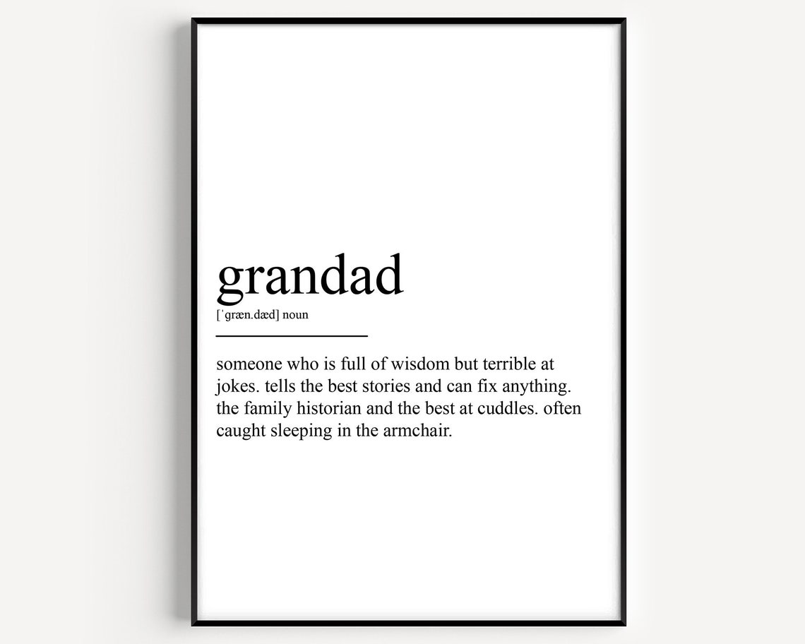 Grandad Definition Poster Print