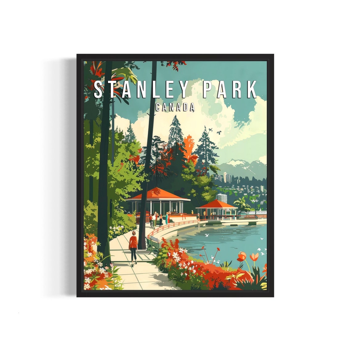 Stanley Park Canada Seawall Path Gardens and Waterfront Poster
