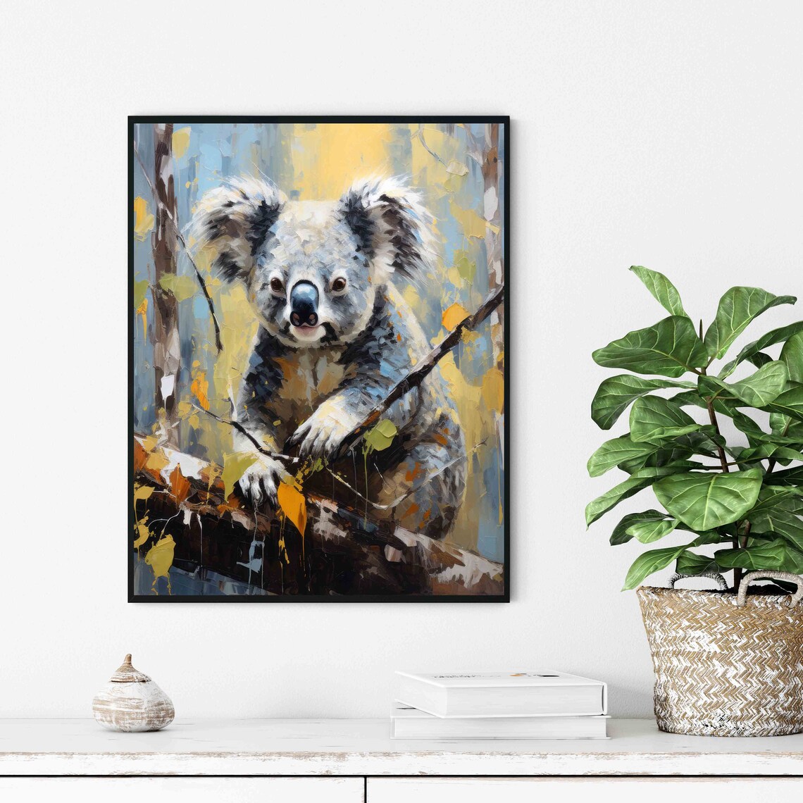 Koala Bear Abstract Colorful Wildlife Portrait Modern Art Print - Image 2