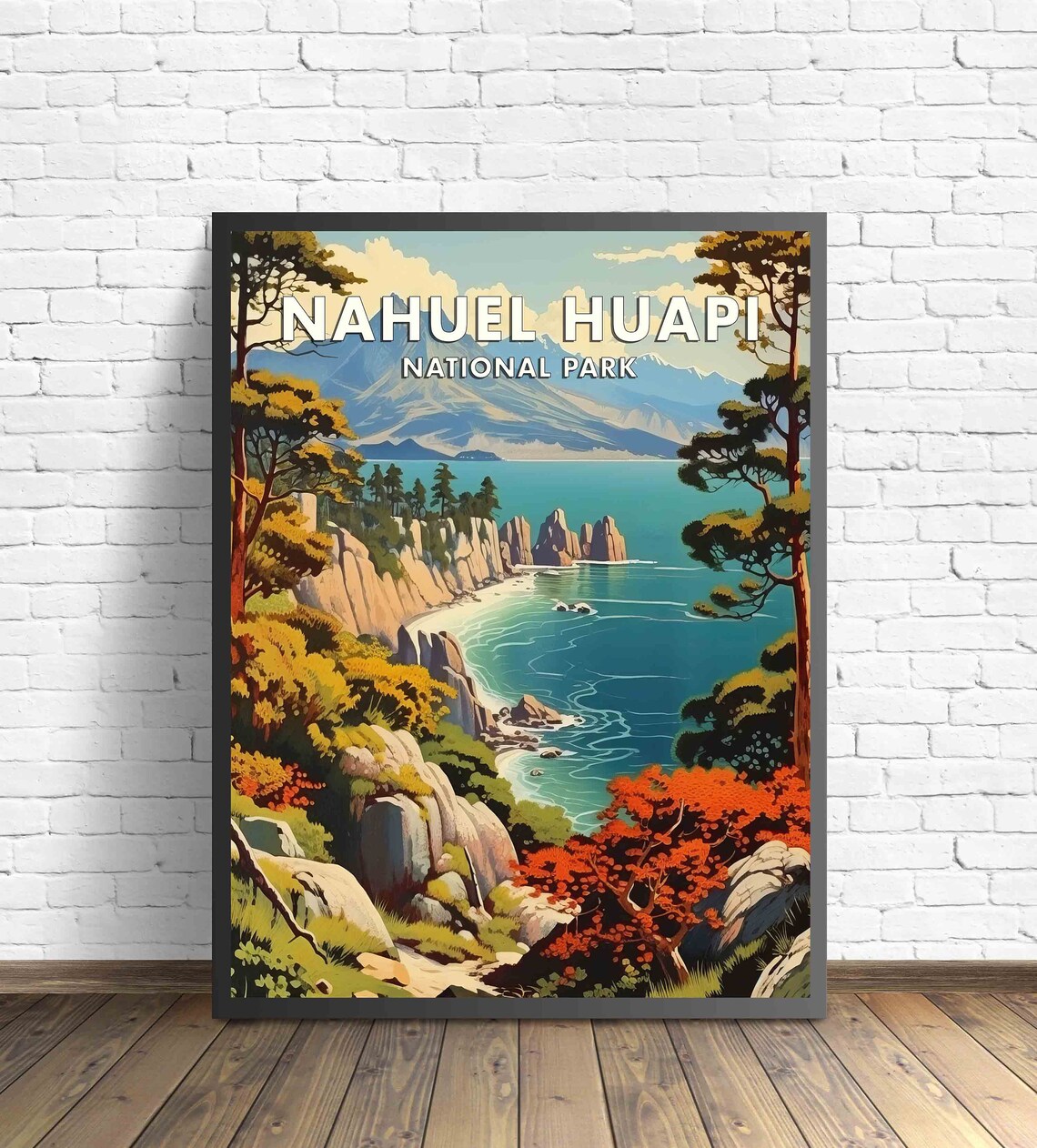 Nahuel Huapi Lake Alpine Peaks Patagonia Argentina Art Poster - Image 2