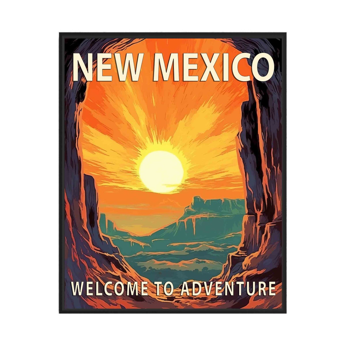 New Mexico Desert Canyon Sunset Southwest Adventure Wall Poster