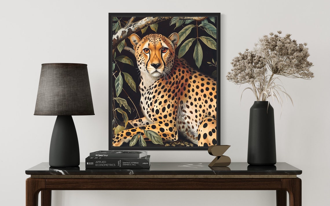 Cheetah Guepard Golden Savanna Vintage Wildlife Animal Poster - Image 3