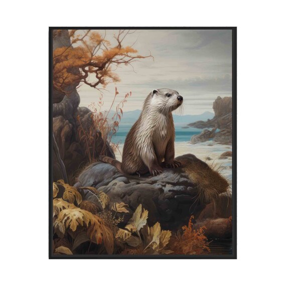 Otter Art Print Posters Animal Abstracts Wall Art Painting Decoration Gifts