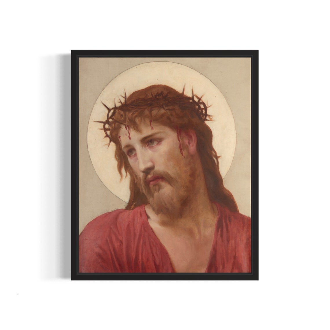 The Crown of Thorns Bouguereau Christ Portrait Religious Art Poster