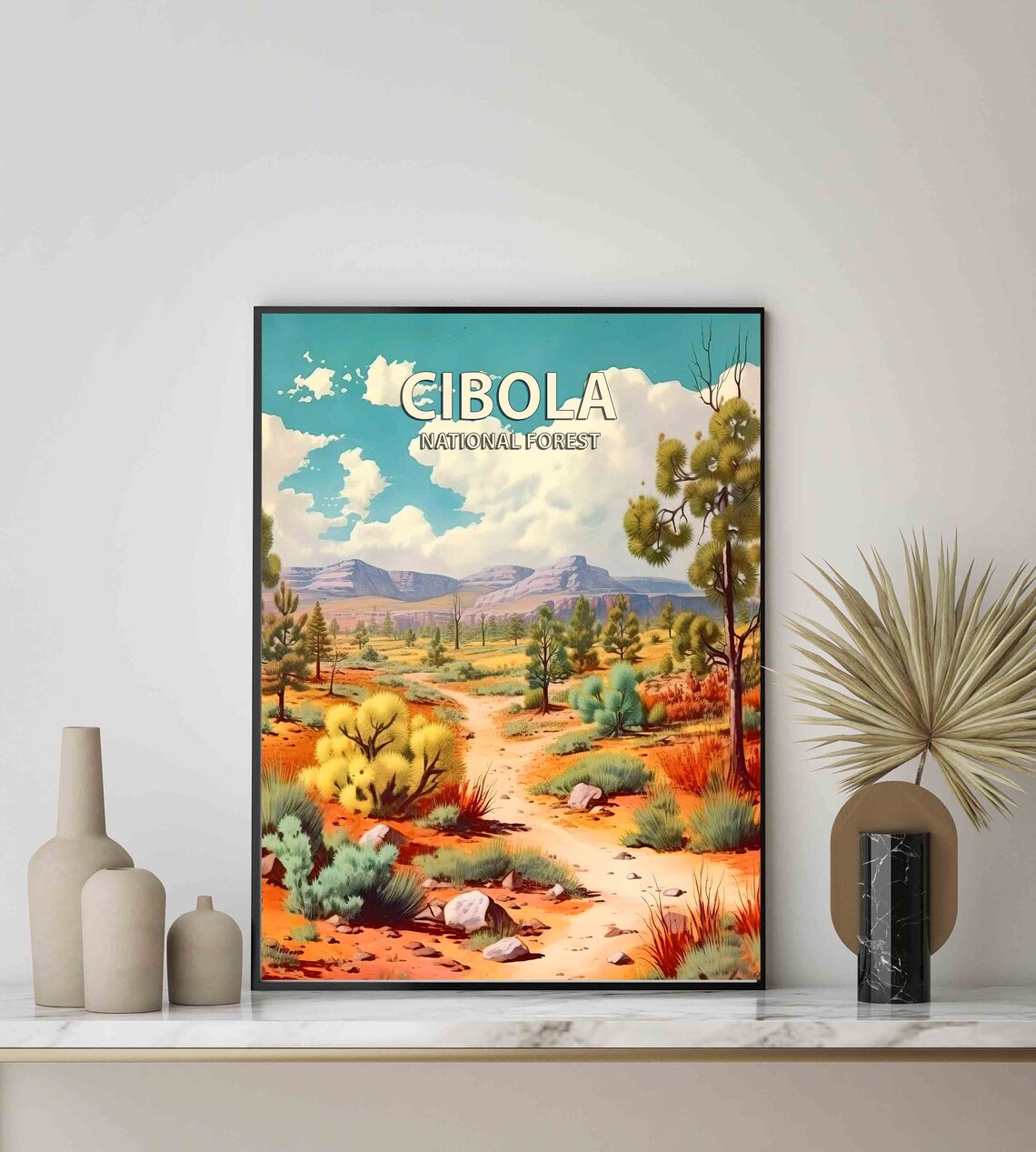 Cibola National Forest Desert Trail Southwest Vintage Poster - Image 3