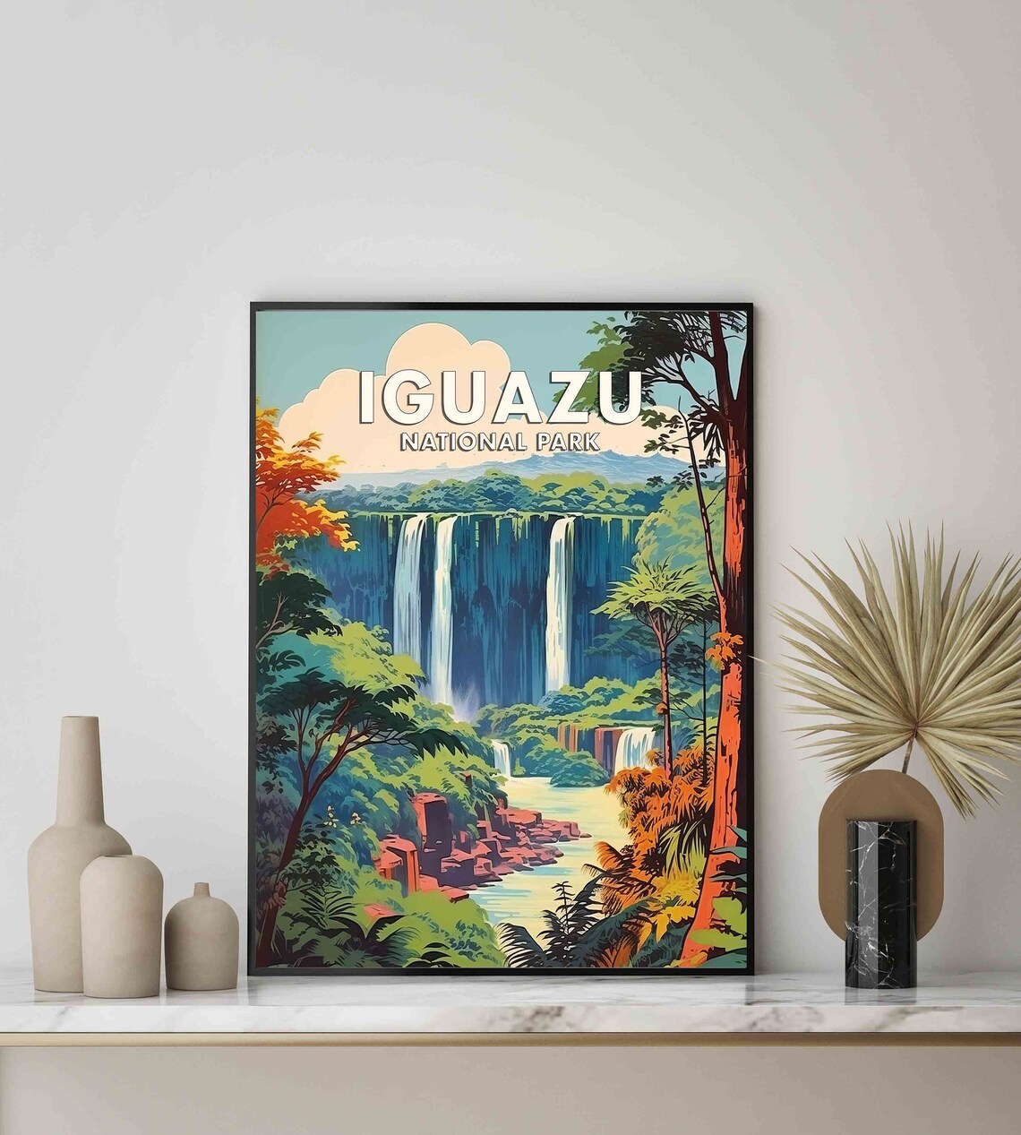 Iguazu National Park Rainforest Waterfalls Vintage Travel Poster - Image 3
