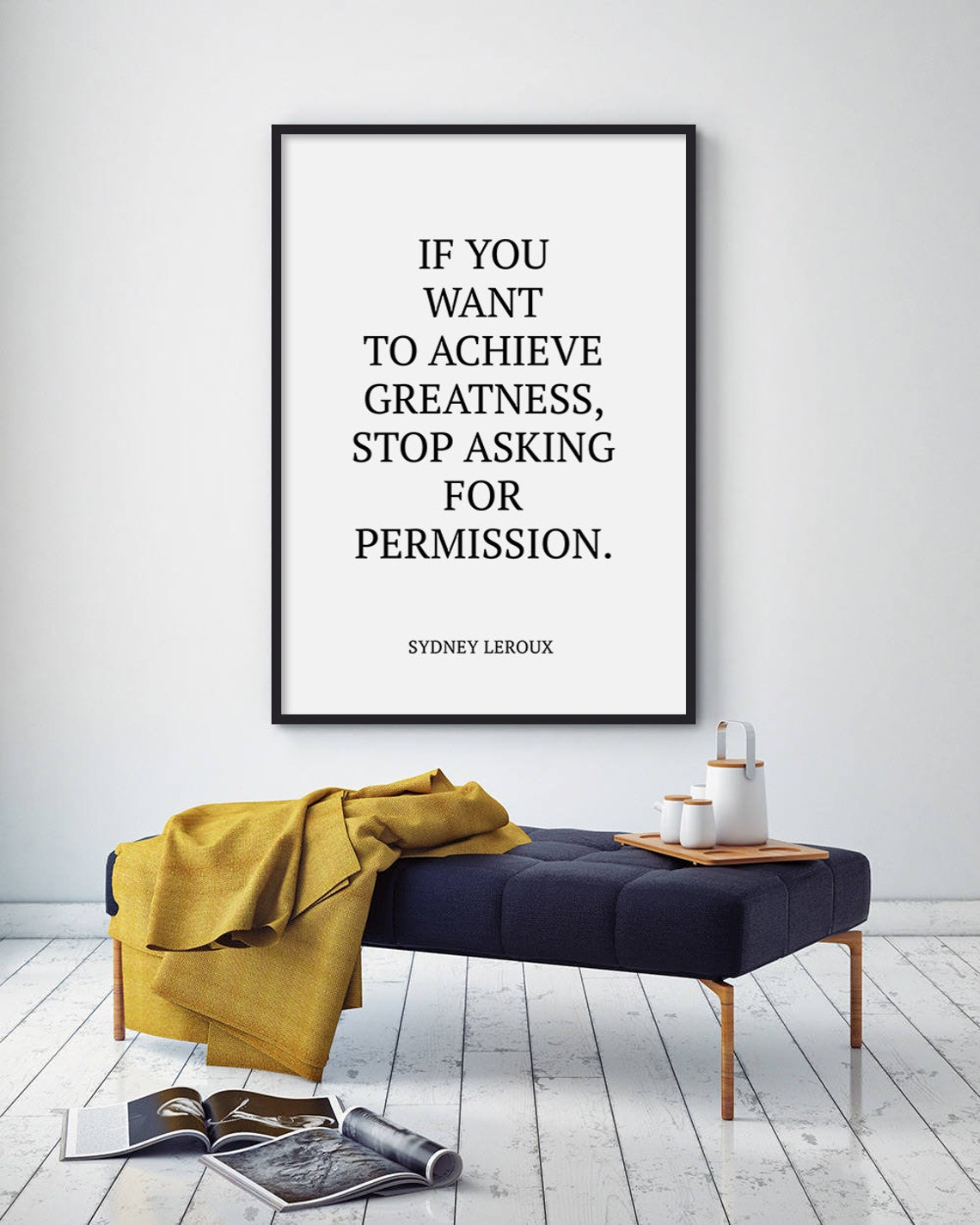 Sydney Leroux Stop Asking for Permission Motivational Quote Poster - Image 3