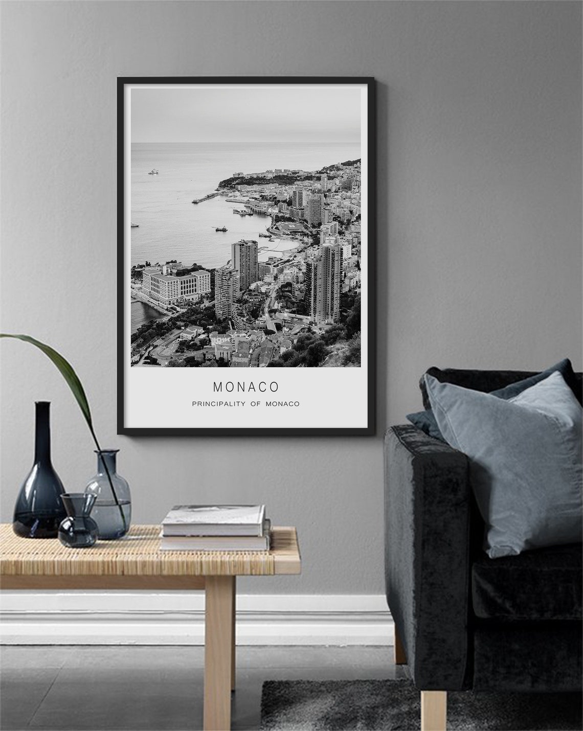 Monaco Principality Coastline Mediterranean Aerial Photo Poster - Image 3