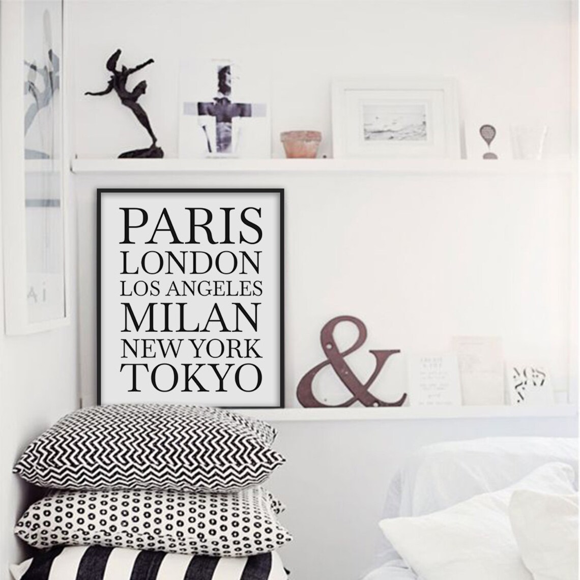 World Fashion Capitals City Names Typography Minimalist Poster - Image 2