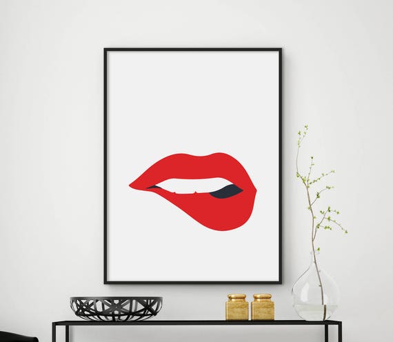 Sale Lips Print Lipstick Art Print Fashion Print Lips Wall Art Modern Art Lipstick Print Kiss Poster Minimal Art