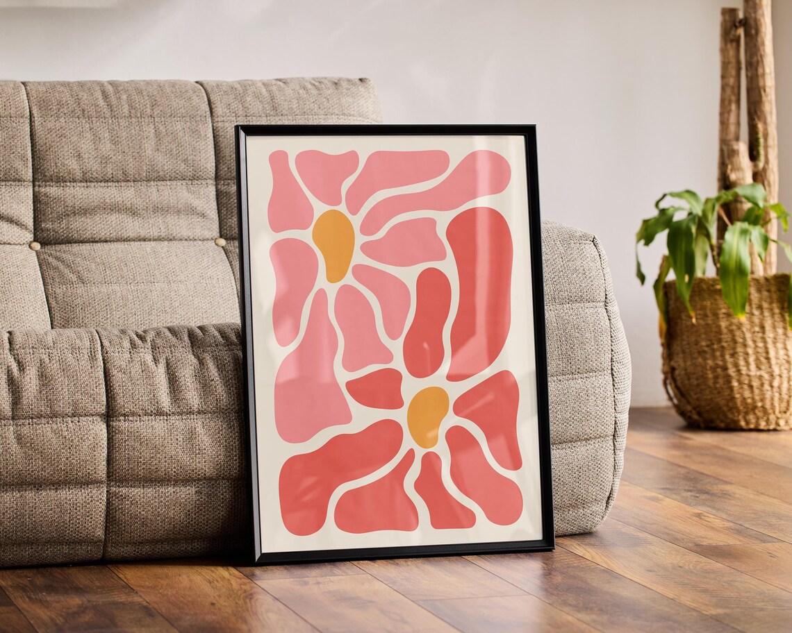 Boho Flower Abstract Botanical Art Print