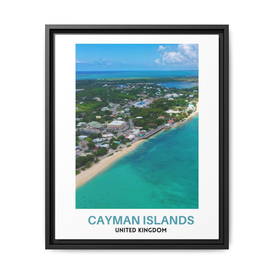 Cayman Islands Aerial Coastline Turquoise Sea Resort View Poster