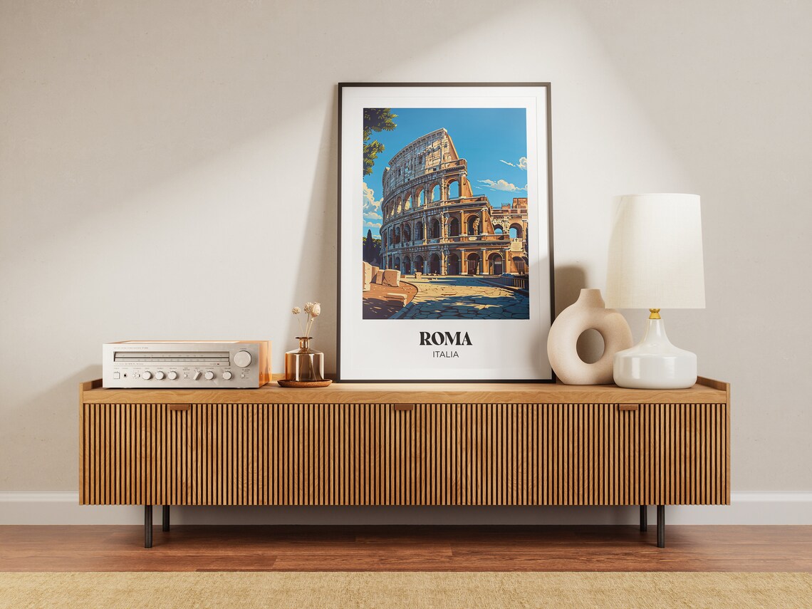 Rome Colosseum Illustration Travel Poster - Image 3