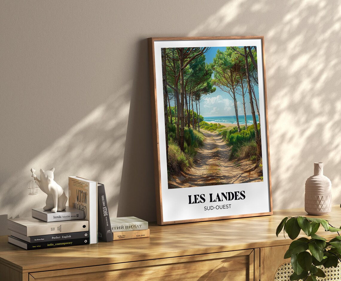 Les Landes Atlantic Ocean Beach Travel Poster - Image 4