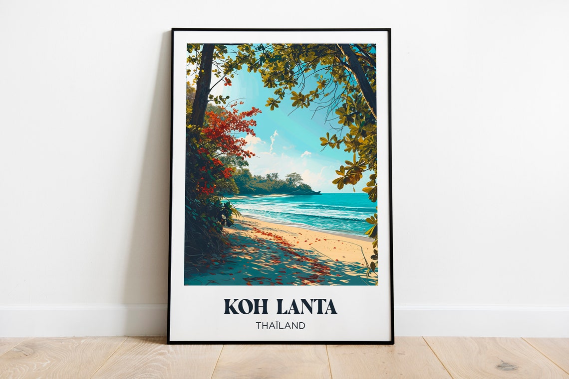 Koh Lanta Travel Poster Koh Lanta Wall Art Print Koh Lanta Island Painting Illustration Koh Lanta Watercolor Home Decor